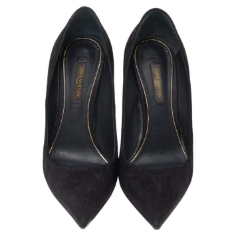  Louis Vuitton - Escarpins à bout pointu en daim noir - Taille 35 Pour femmes 