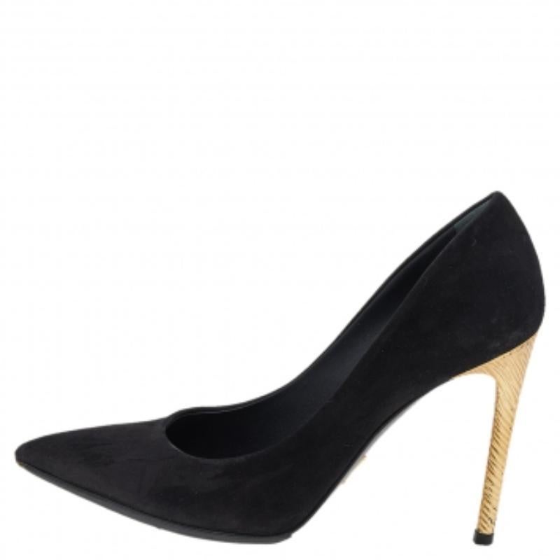 Louis Vuitton - Escarpins à bout pointu en daim noir - Taille 35 2
