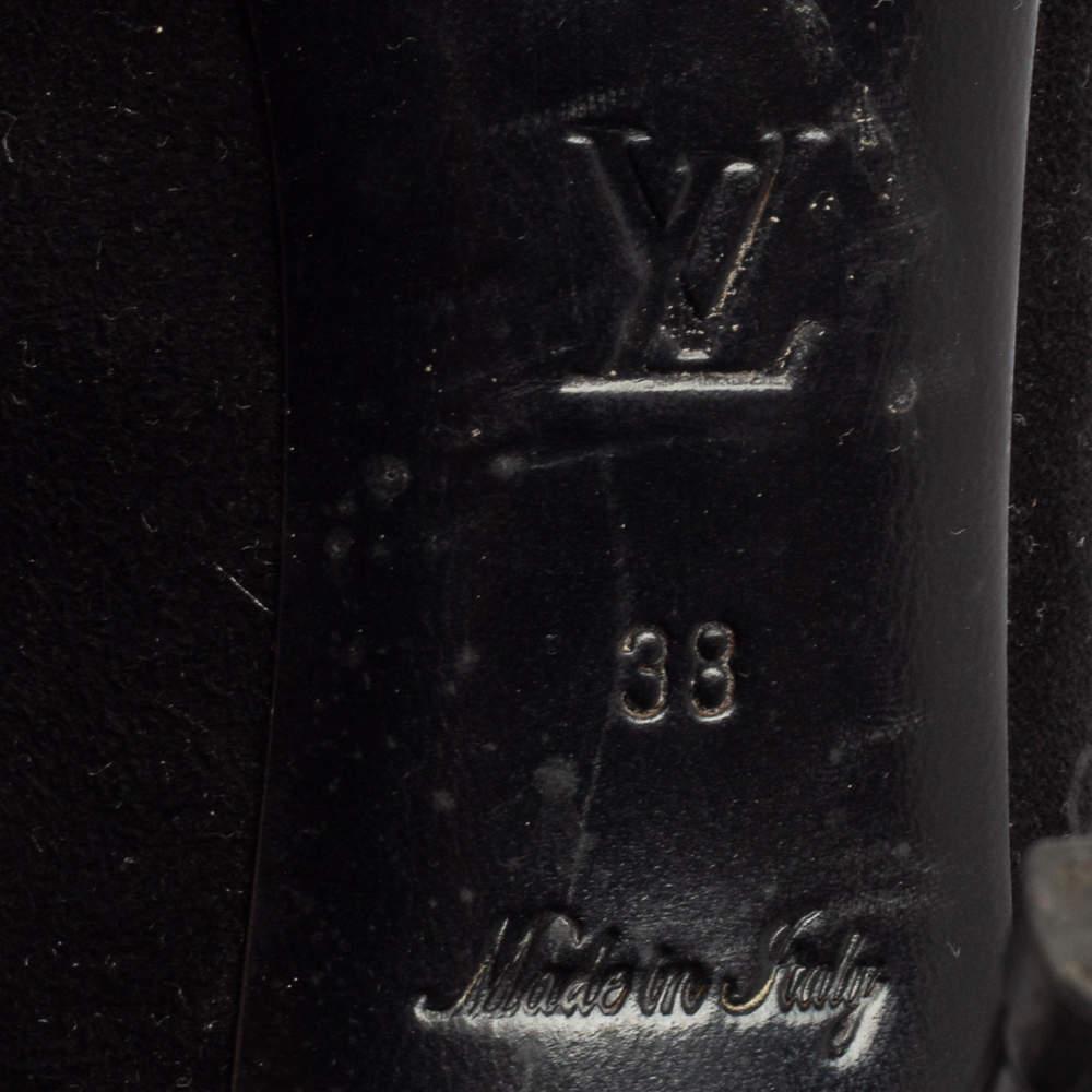 Louis Vuitton Black Suede Stephen Sprouse Rose Pumps Size 38 For Sale 4