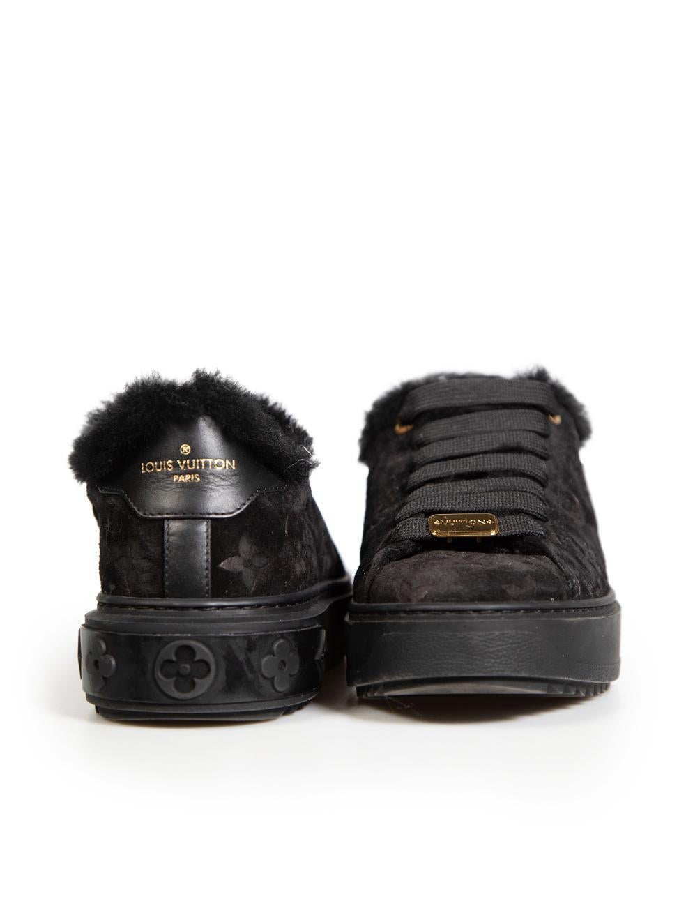 Louis Vuitton Black Suede TimeOut Trainers Size IT 35 In Good Condition In London, GB
