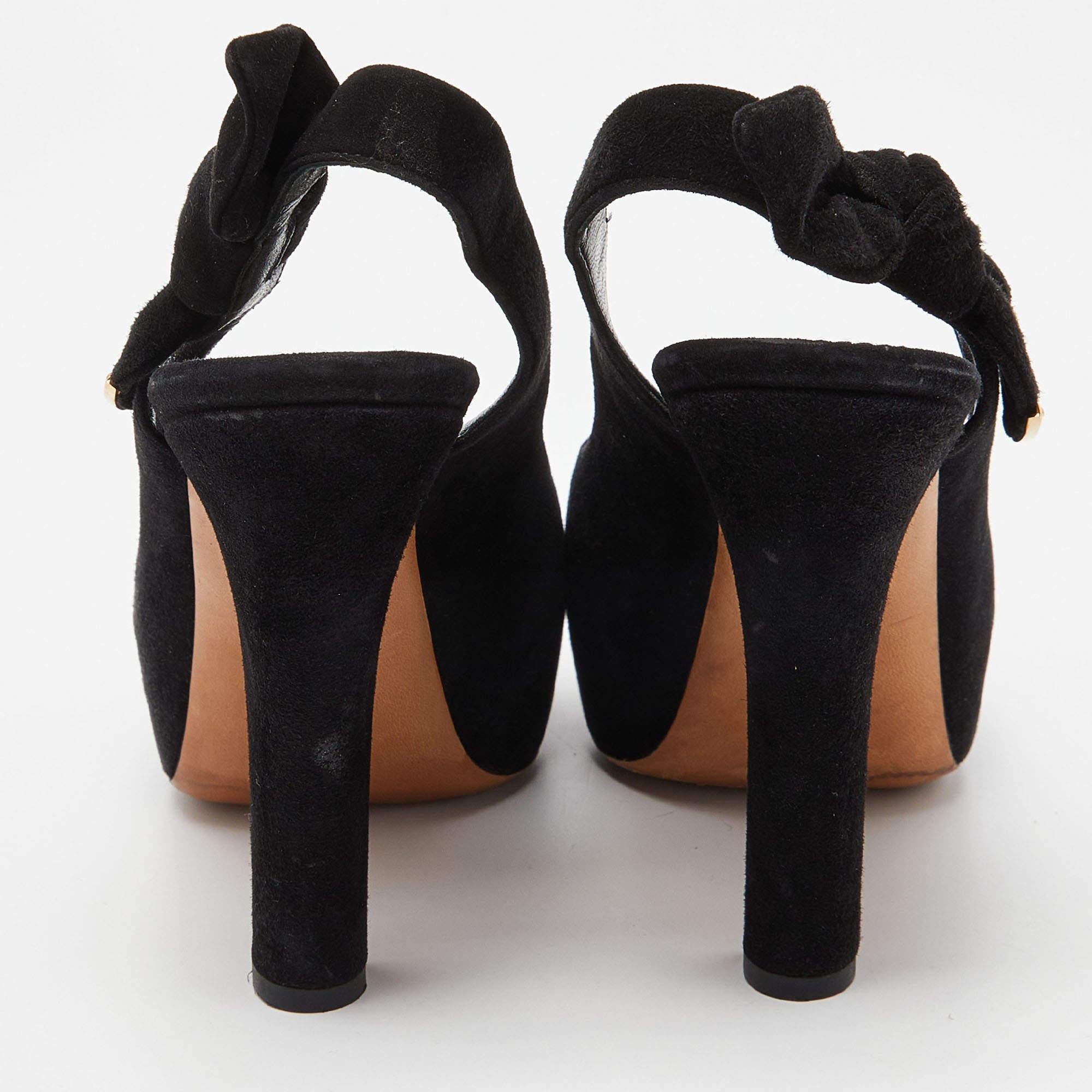 Louis Vuitton Black Suede Tonka Slingback Sandals Size 36.5 For Sale 3