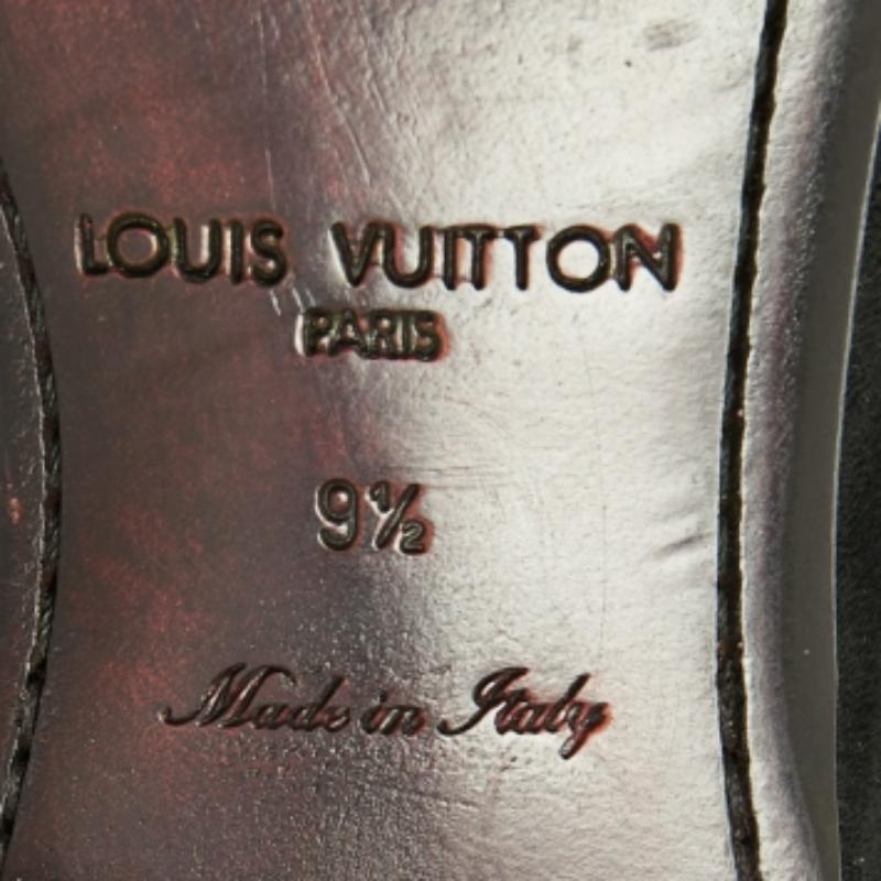 Louis Vuitton Black Suede Tuxedo Bow Smoking Slippers Size 43.5 For Sale 4