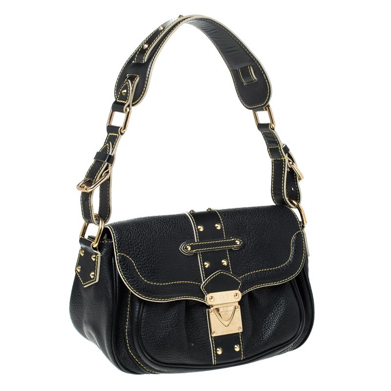 Women's Louis Vuitton Black Suhali Leather Le Confident Shoulder Bag