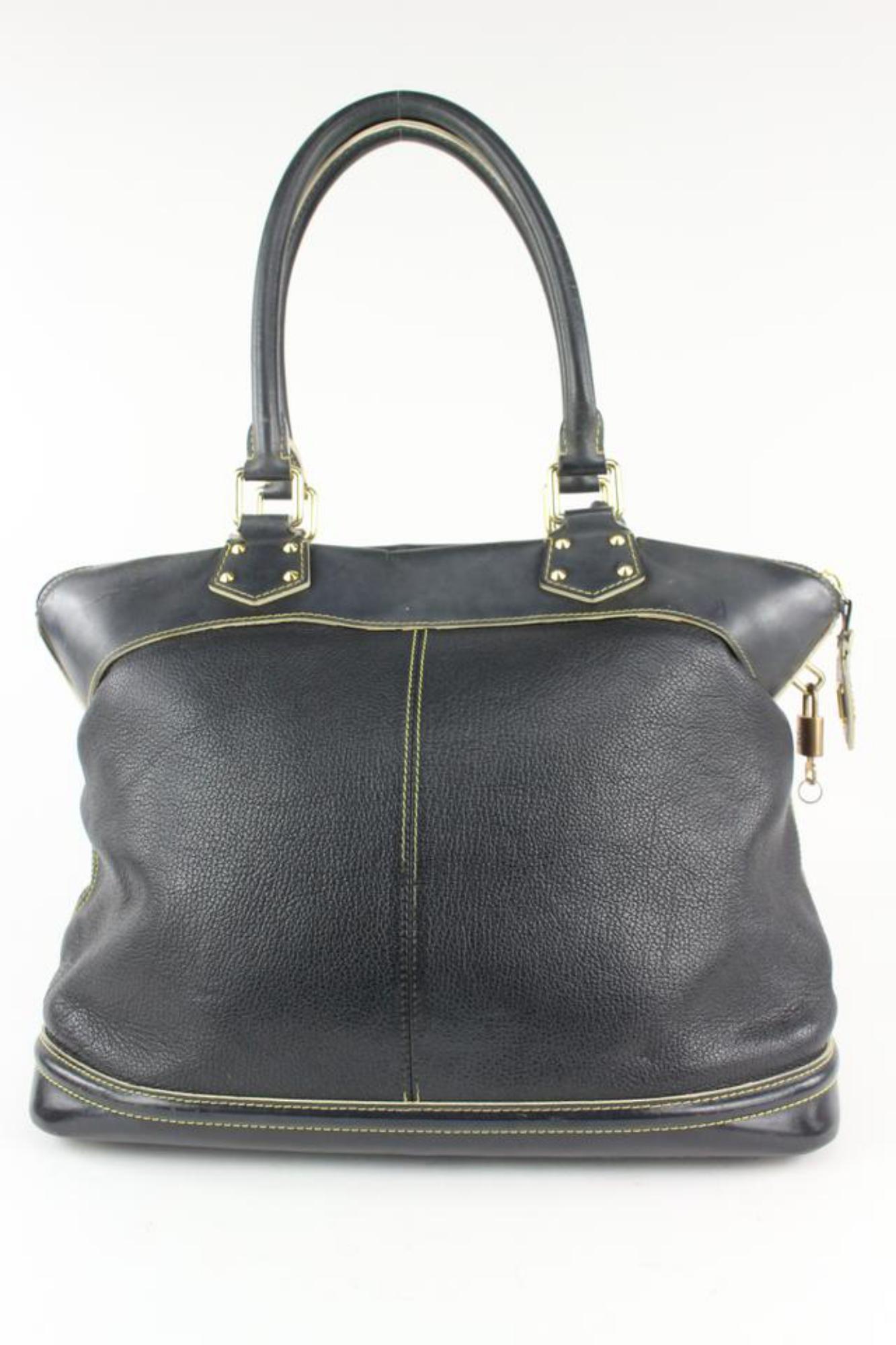 Louis Vuitton Black Suhali Leather Lockit GM Dome Bag 2lv1020 For Sale 8