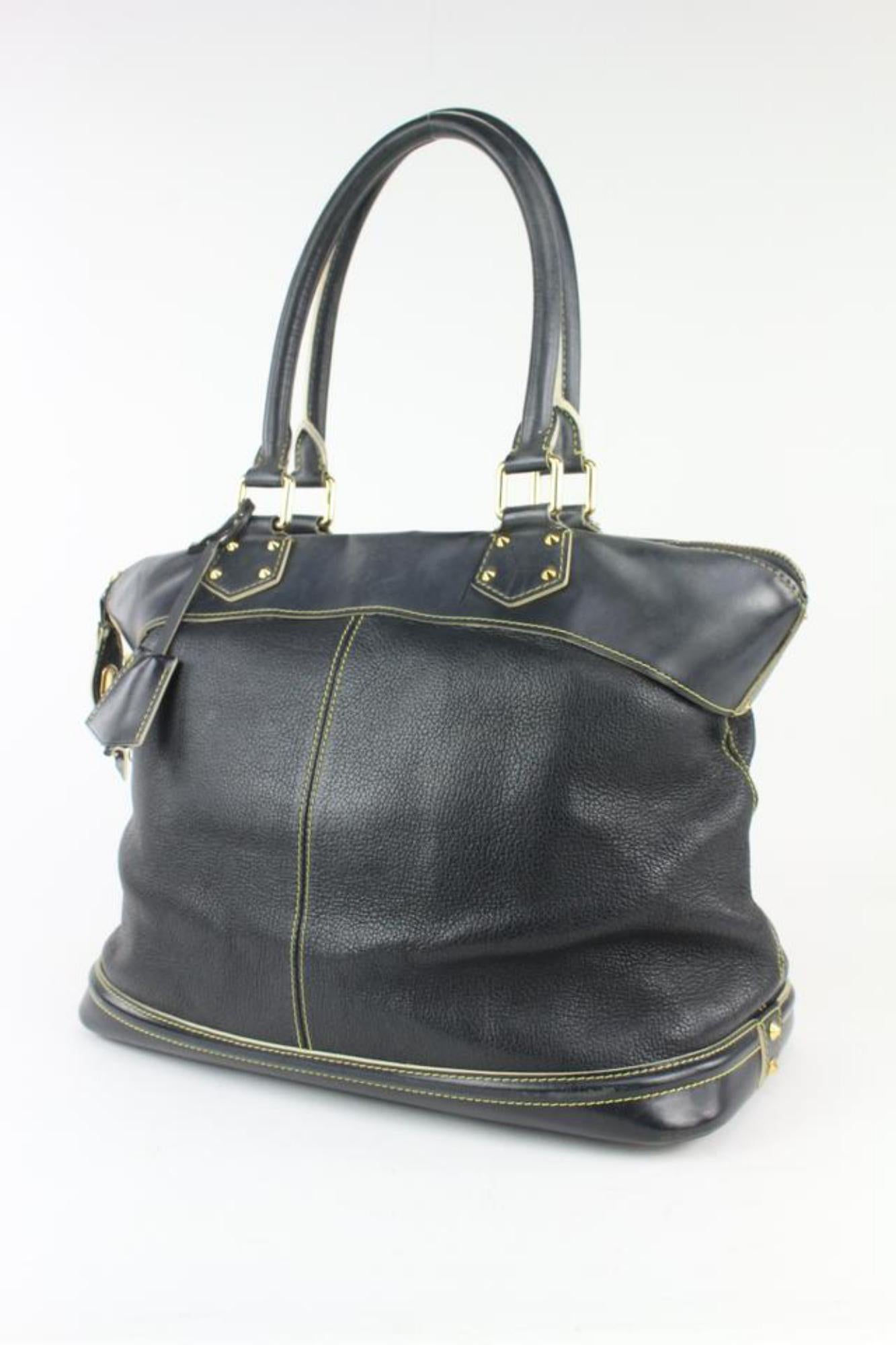 Louis Vuitton Black Suhali Leather Lockit GM Dome Bag 2lv1020 For Sale 9