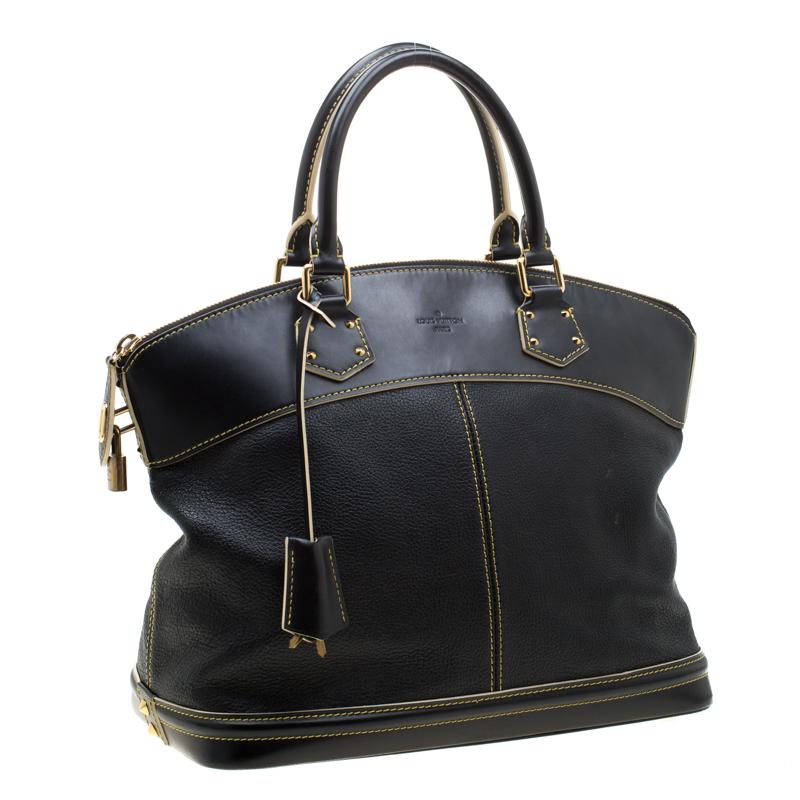 Louis Vuitton Black Suhali Leather Lockit MM Bag 1