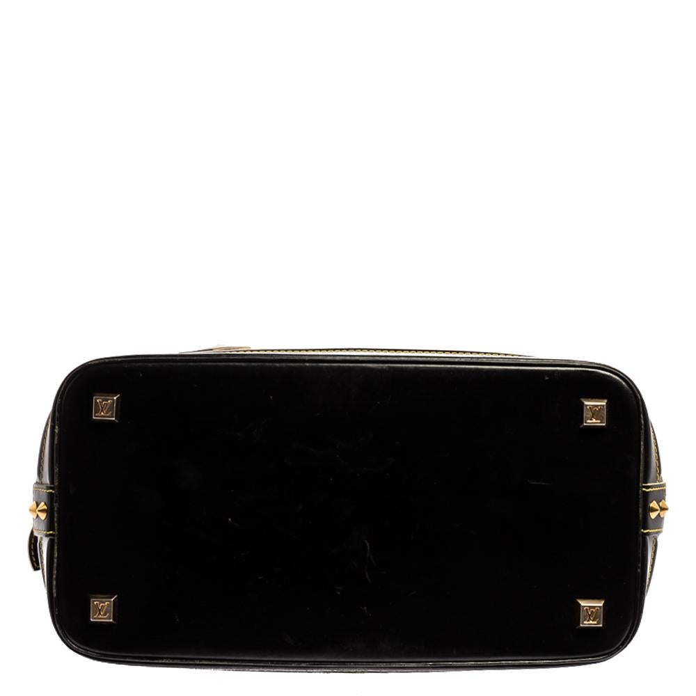Louis Vuitton Black Suhali Leather Lockit MM Bag 1