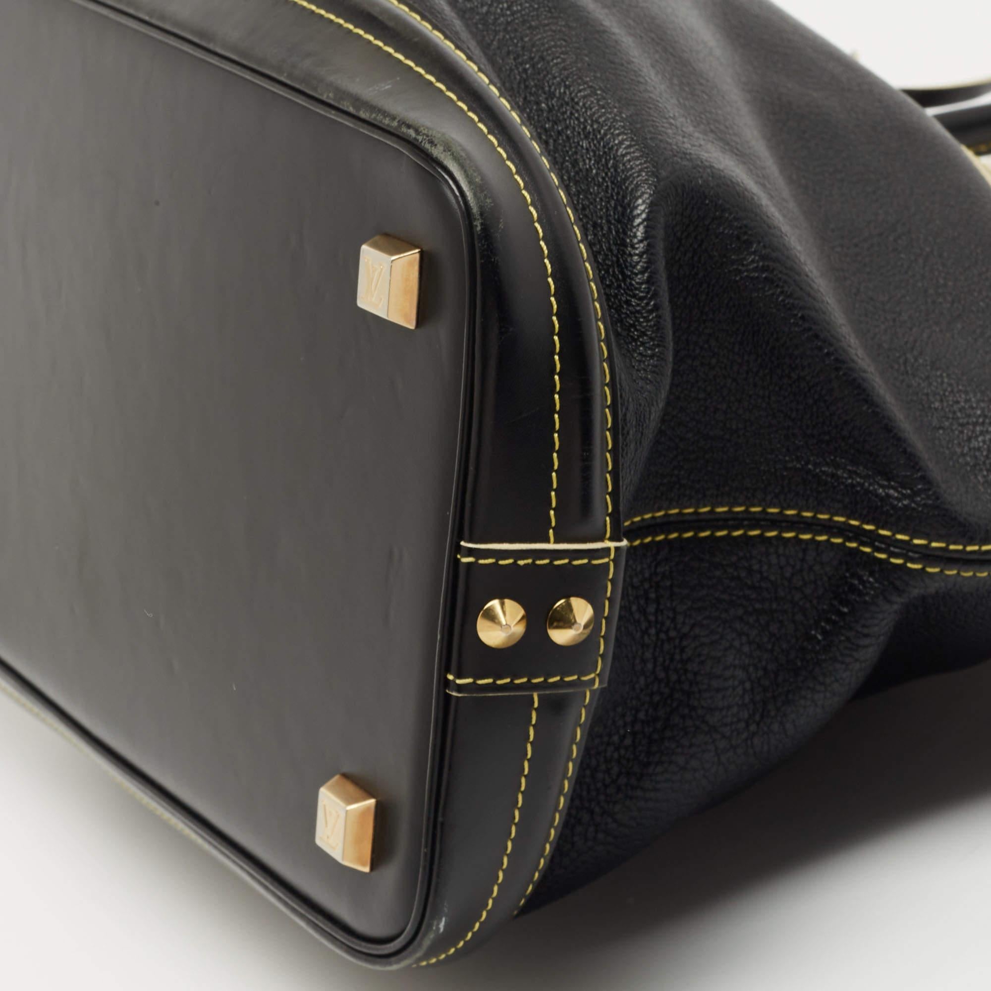 Women's Louis Vuitton Black Suhali Leather Lockit MM Bag