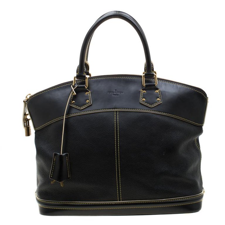 Louis Vuitton Black Suhali Leather Lockit MM Bag For Sale at 1stdibs