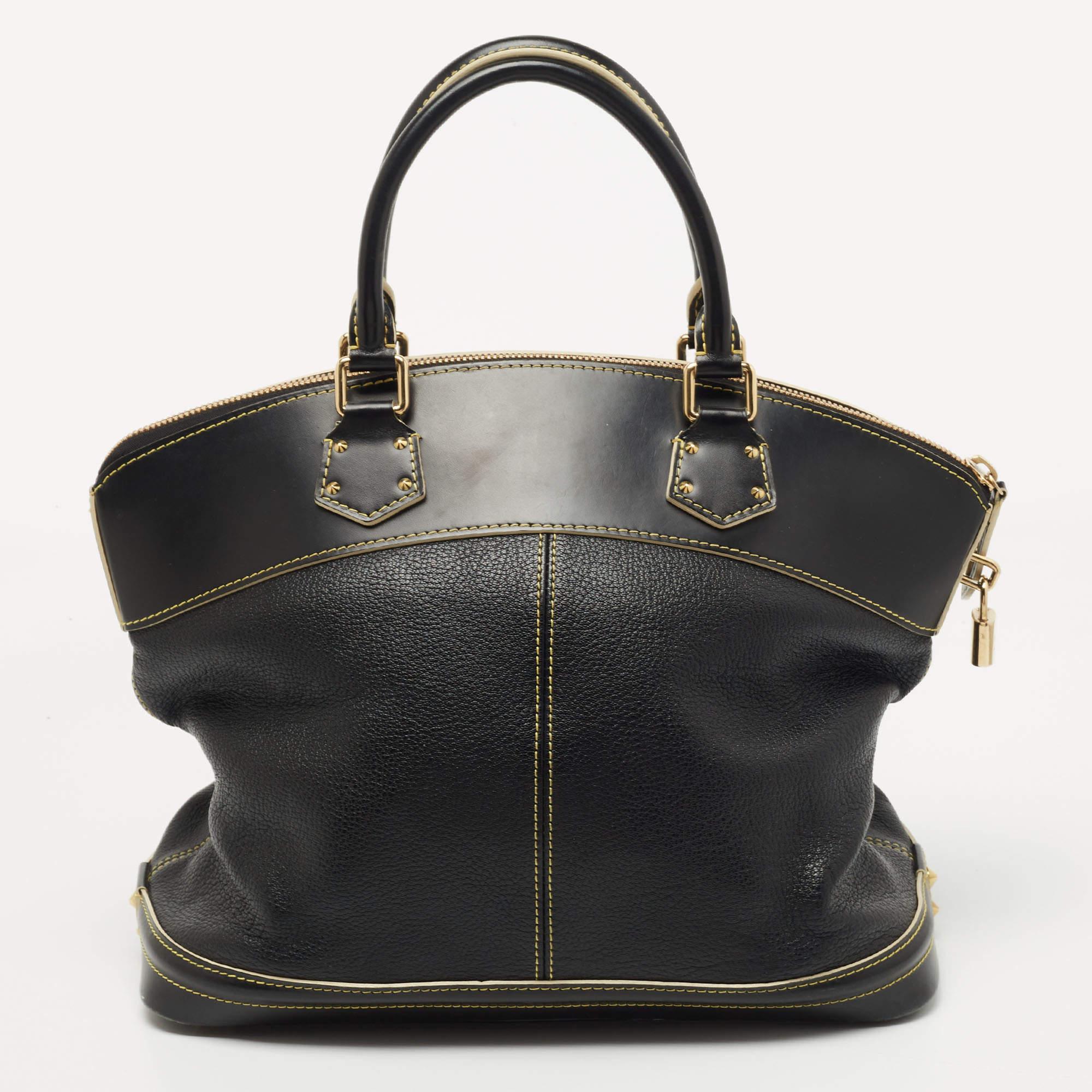 Louis Vuitton Black Suhali Leather Lockit MM Bag 3