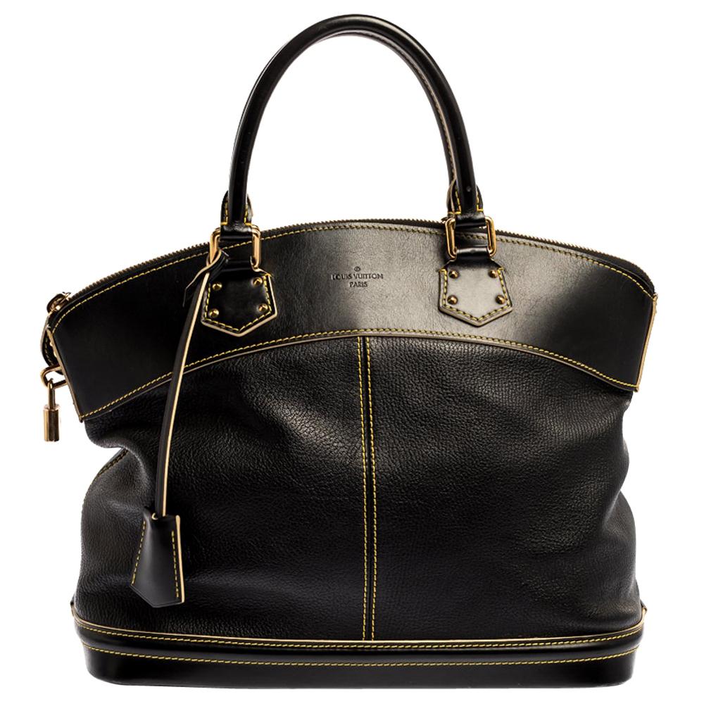 Louis Vuitton Black Suhali Leather Lockit MM Bag