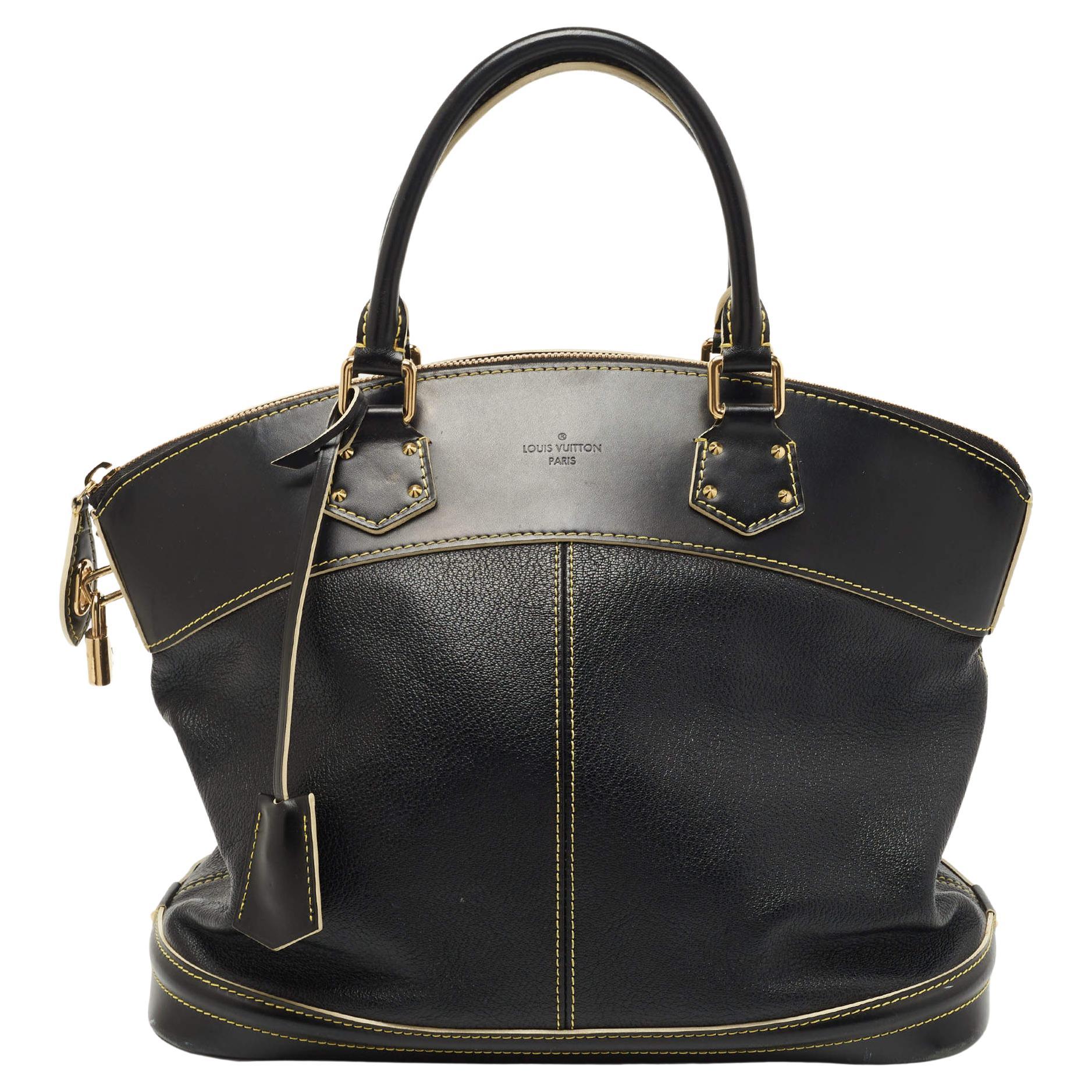 Louis Vuitton Black Suhali Leather Lockit MM Bag