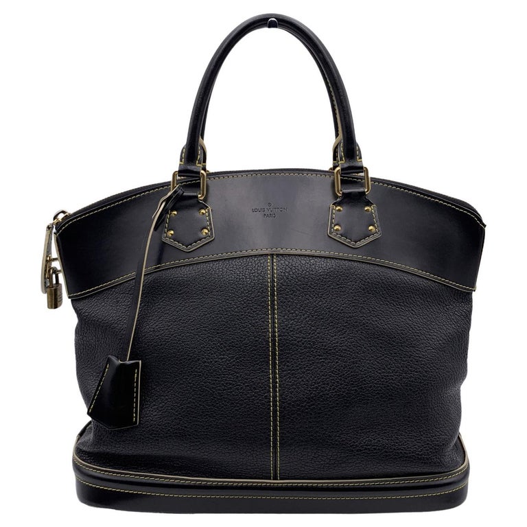 Louis Vuitton Black Suhali Leather Lockit MM Handbag Satchel For Sale ...