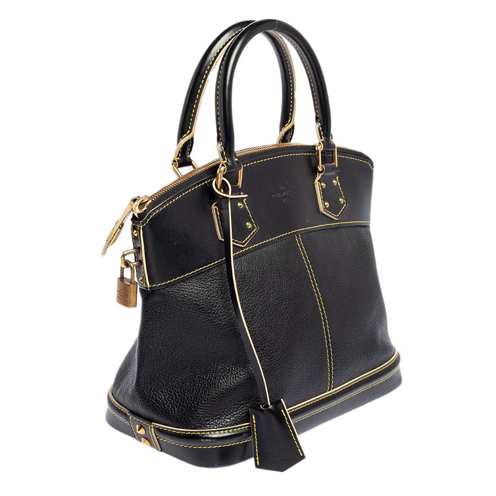 Louis Vuitton Black Suhali Leather Lockit PM Bag In Good Condition In Dubai, Al Qouz 2