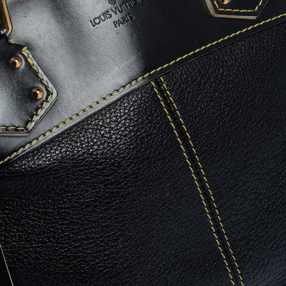 Louis Vuitton Schwarz Suhali Leder Lockit PM Tasche 4