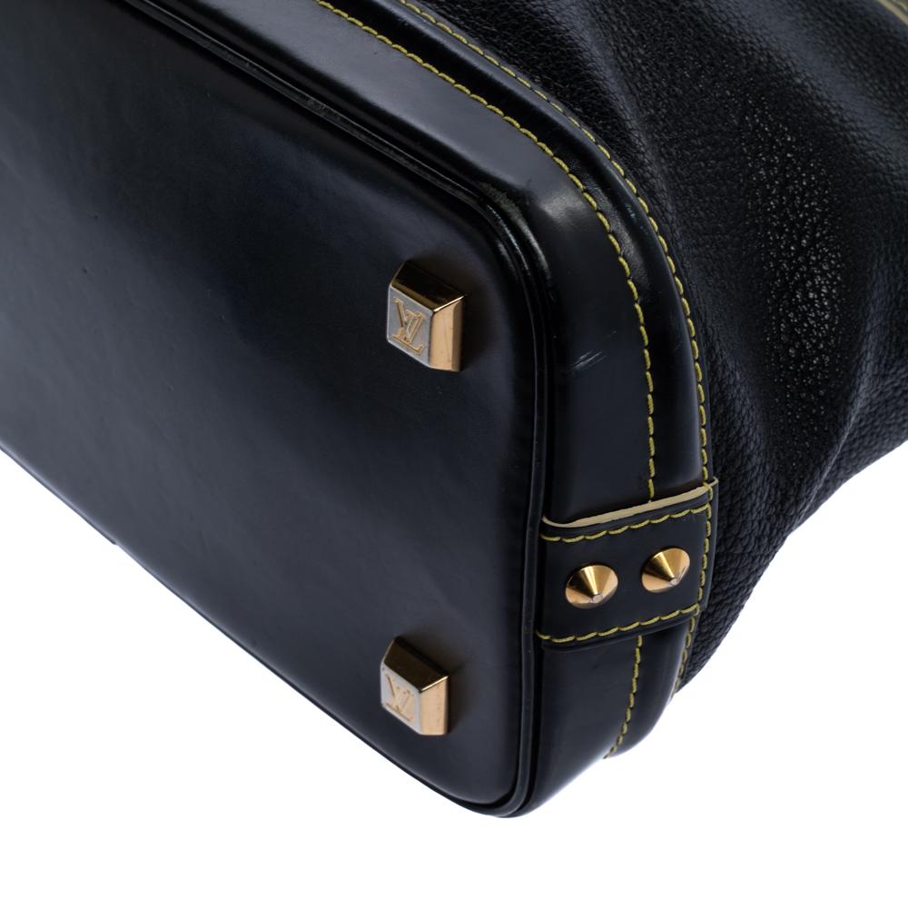 Louis Vuitton Schwarz Suhali Leder Lockit PM Tasche 5