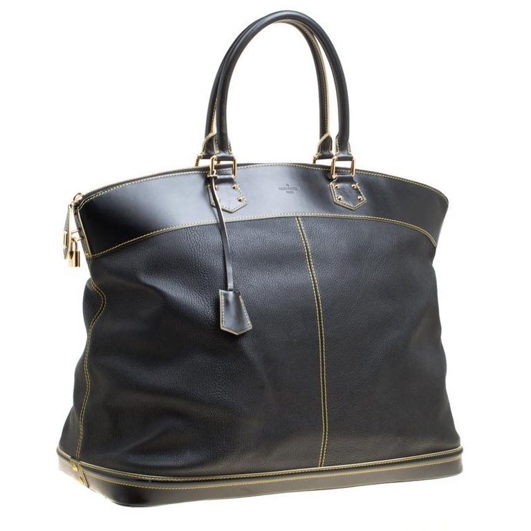 Louis Vuitton Black Suhali Leather Lockit Voyage Bag For Sale at 1stDibs