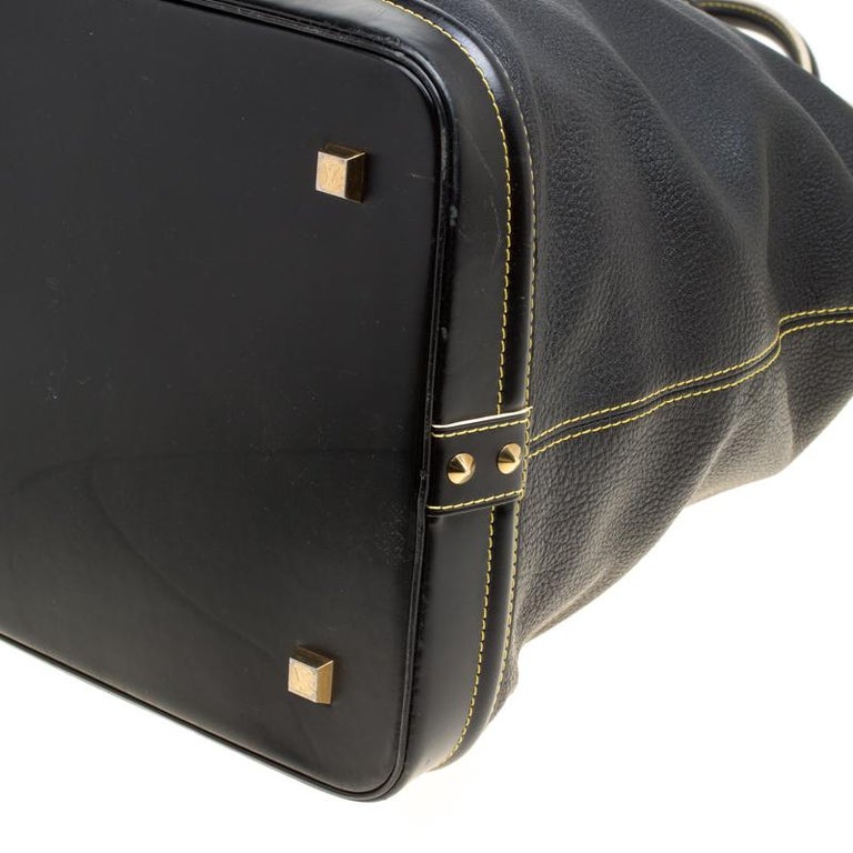 Louis Vuitton Black Suhali Leather Lockit Voyage Bag - Yoogi's Closet
