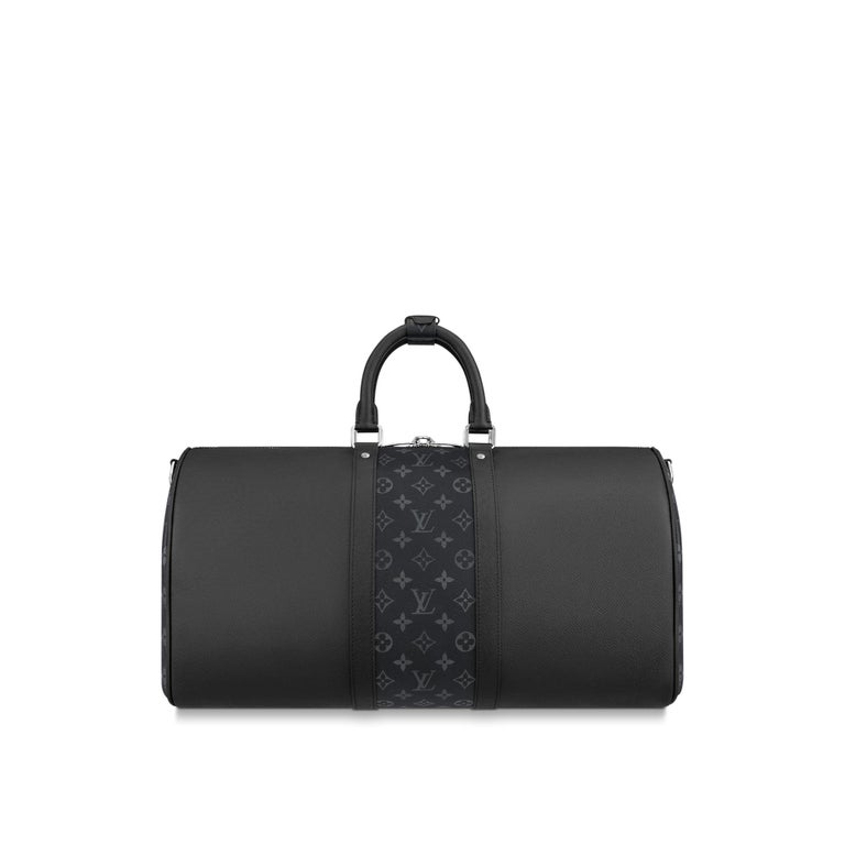 Louis Vuitton Black Taiga Cowhide Leather Keepall 50 Bandouliere For