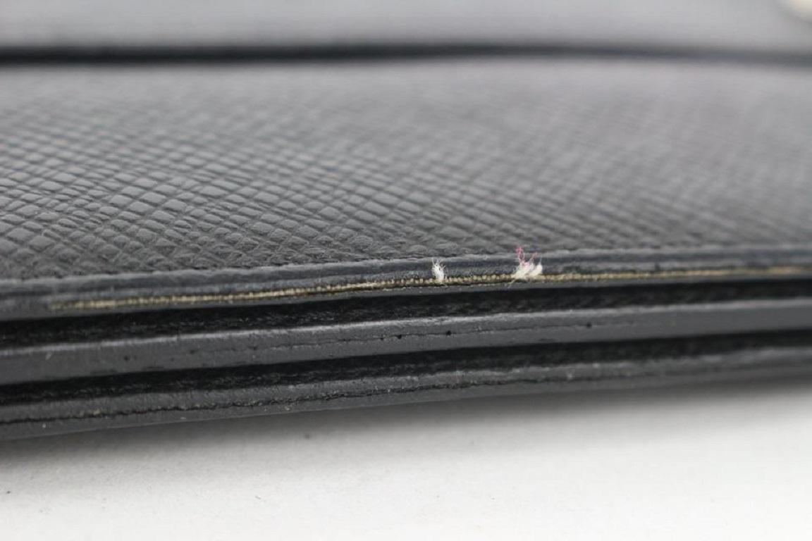 Louis Vuitton Black Taiga Leather Accordion Chain Wallet Long Flap 426lv61 6