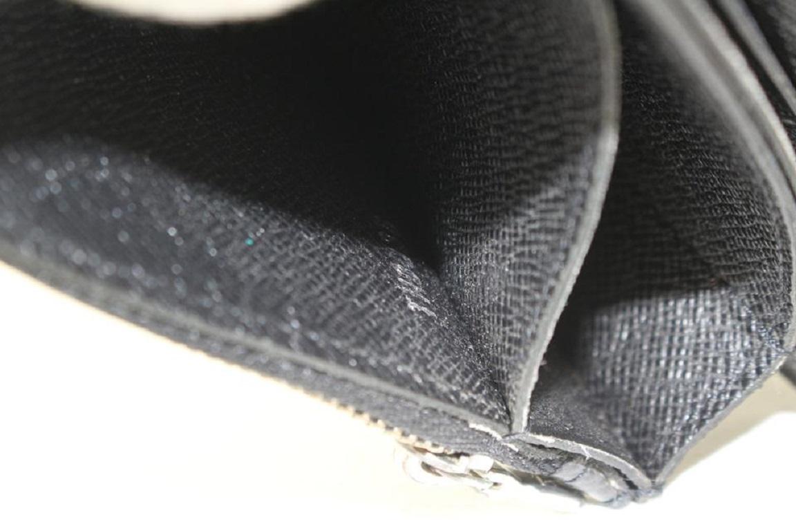 Women's Louis Vuitton Black Taiga Leather Accordion Chain Wallet Long Flap 426lv61