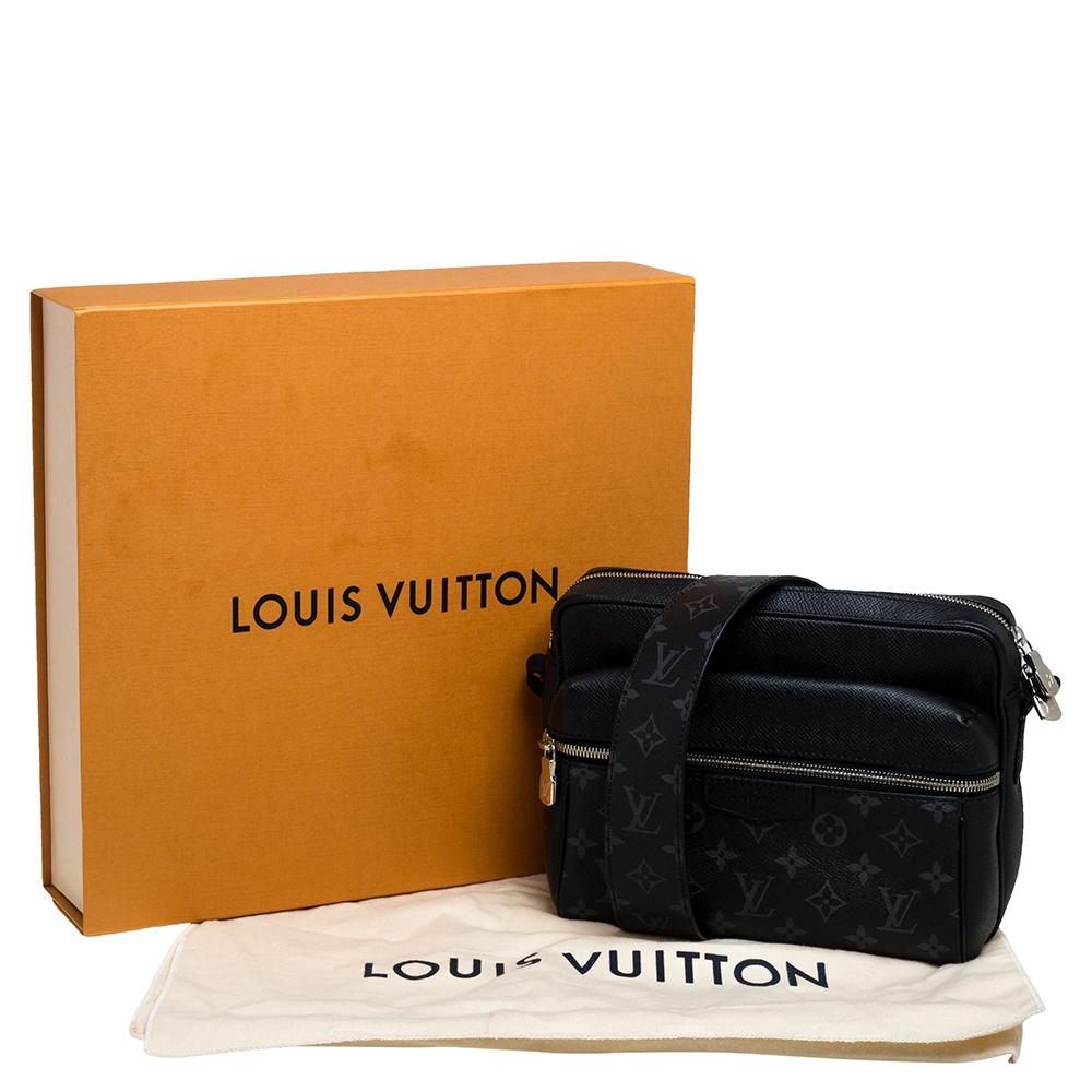 Louis Vuitton Black Taiga Leather and Monogram Eclipse Canvas Outdoor Messenger  4