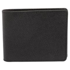 Louis Vuitton Black Taiga Leather Bifold Compact Wallet