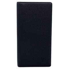 Louis Vuitton Black Taiga Leather Bifold Vertical Long Card Wallet