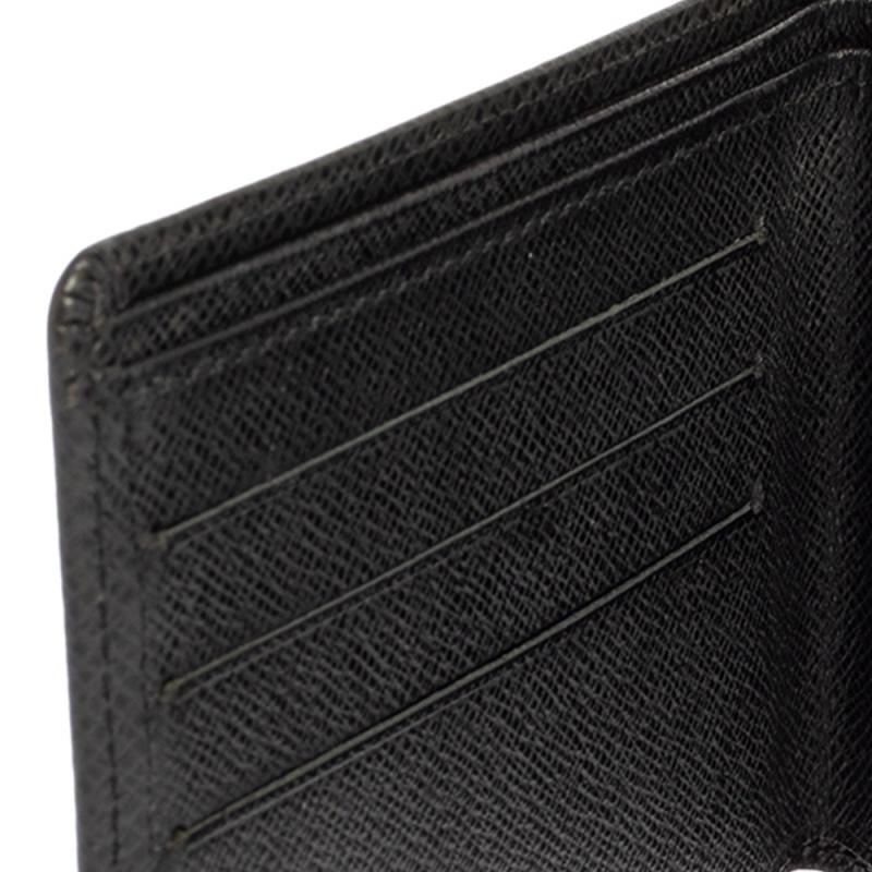 Louis Vuitton Black Taiga Leather Bifold Wallet 9