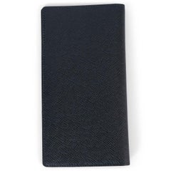 LOUIS VUITTON black Taiga leather BRAZZA Wallet