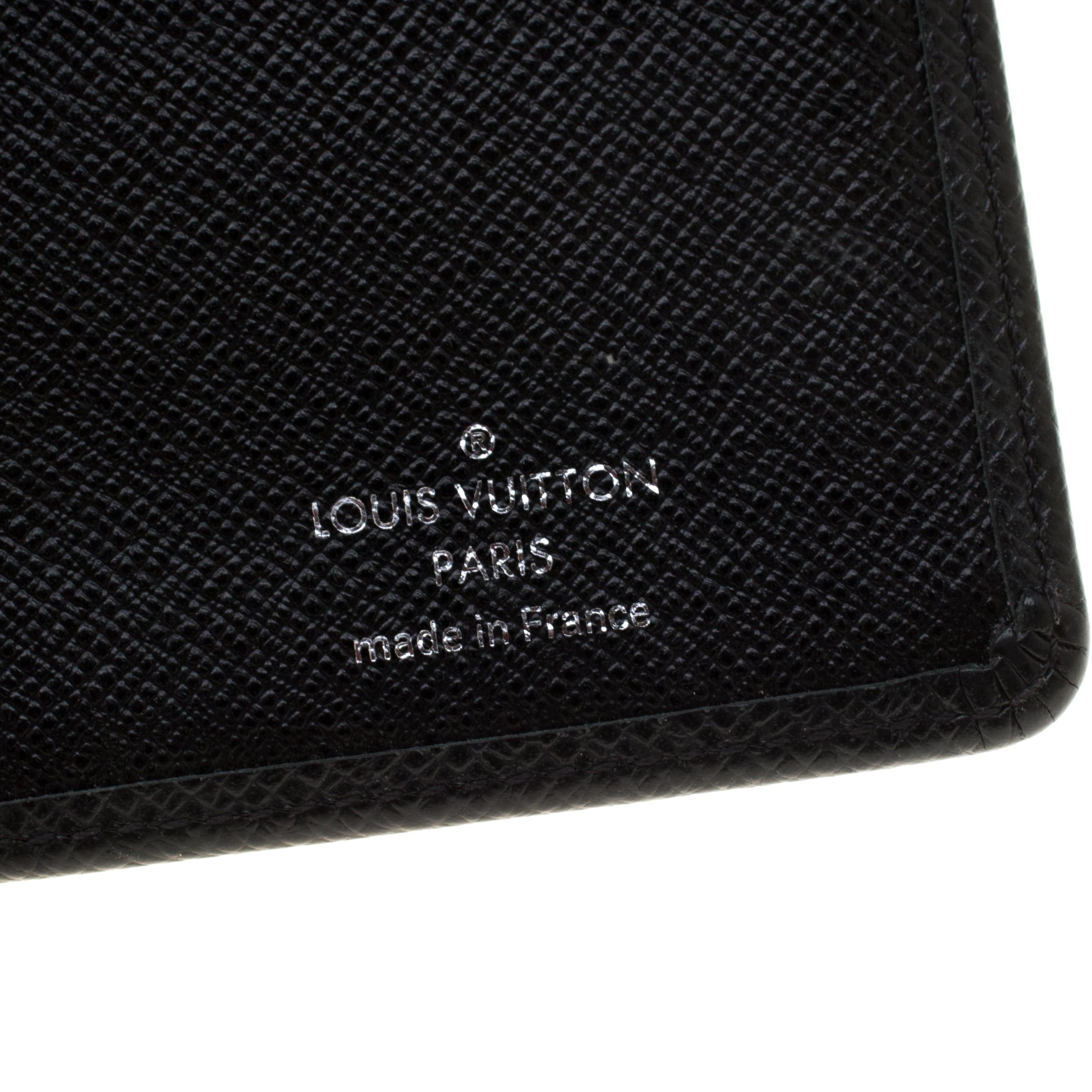 Louis Vuitton Black Taiga Leather Brazza Wallet 1