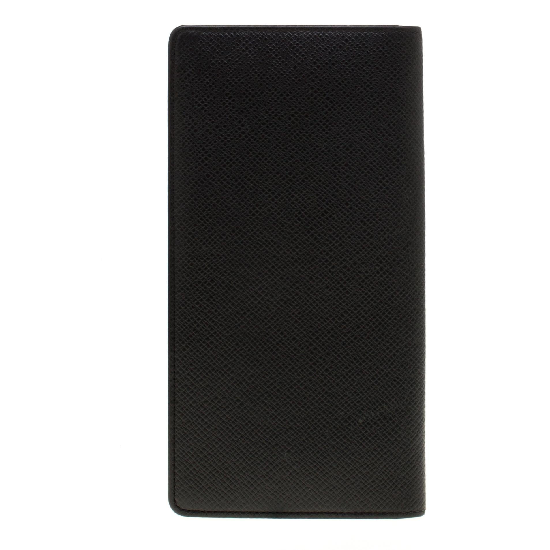 Louis Vuitton Black Taiga Leather Brazza Wallet 2