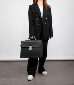 Louis Vuitton Black Taiga Leather & Calfskin Moskova Briefcase