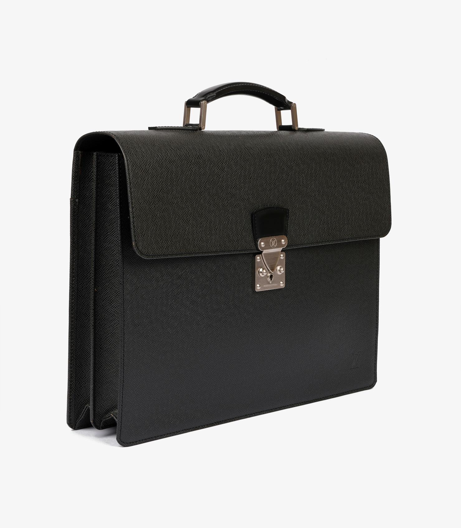 Nero Louis Vuitton Cartella Moskova in pelle di vitello e taiga nera