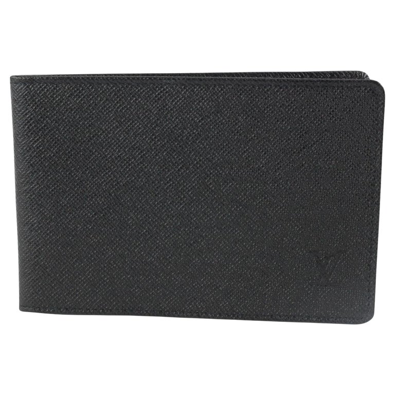 Louis Vuitton Black Taiga Leather Card Holder ID Case 1217lv20 For