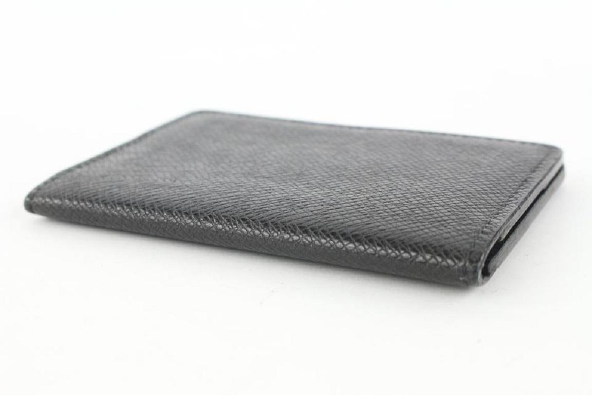 Louis Vuitton Black Taiga Leather Card Holder Wallet Case 830lvs47 2