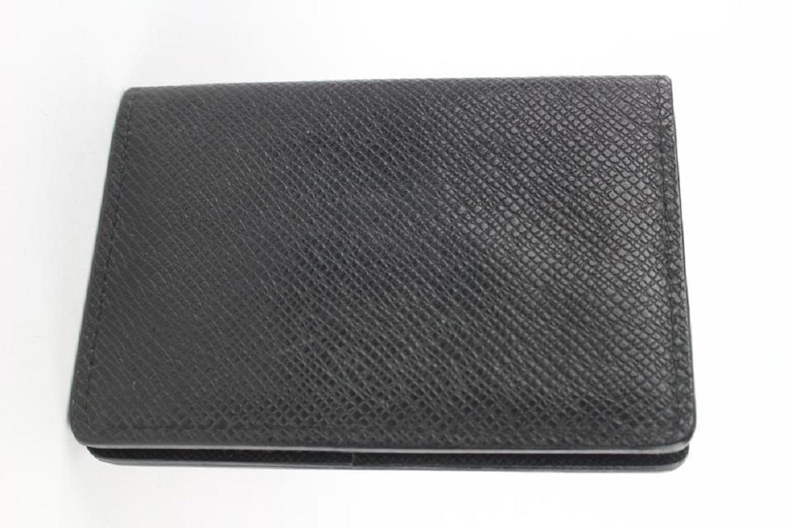 Louis Vuitton Porte-cartes en cuir noir Taiga 830lvs47 en vente 2