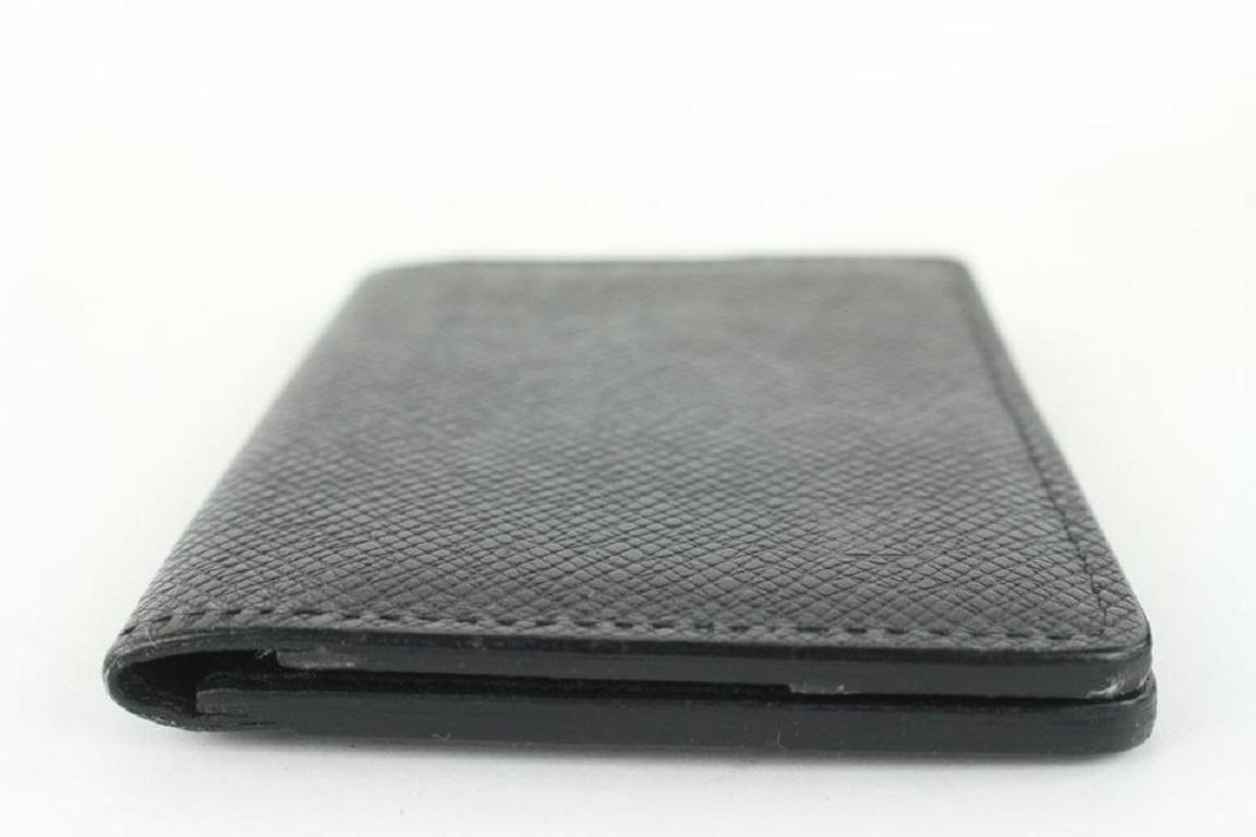 Louis Vuitton Black Taiga Leather Card Holder Wallet Case 830lvs47 5