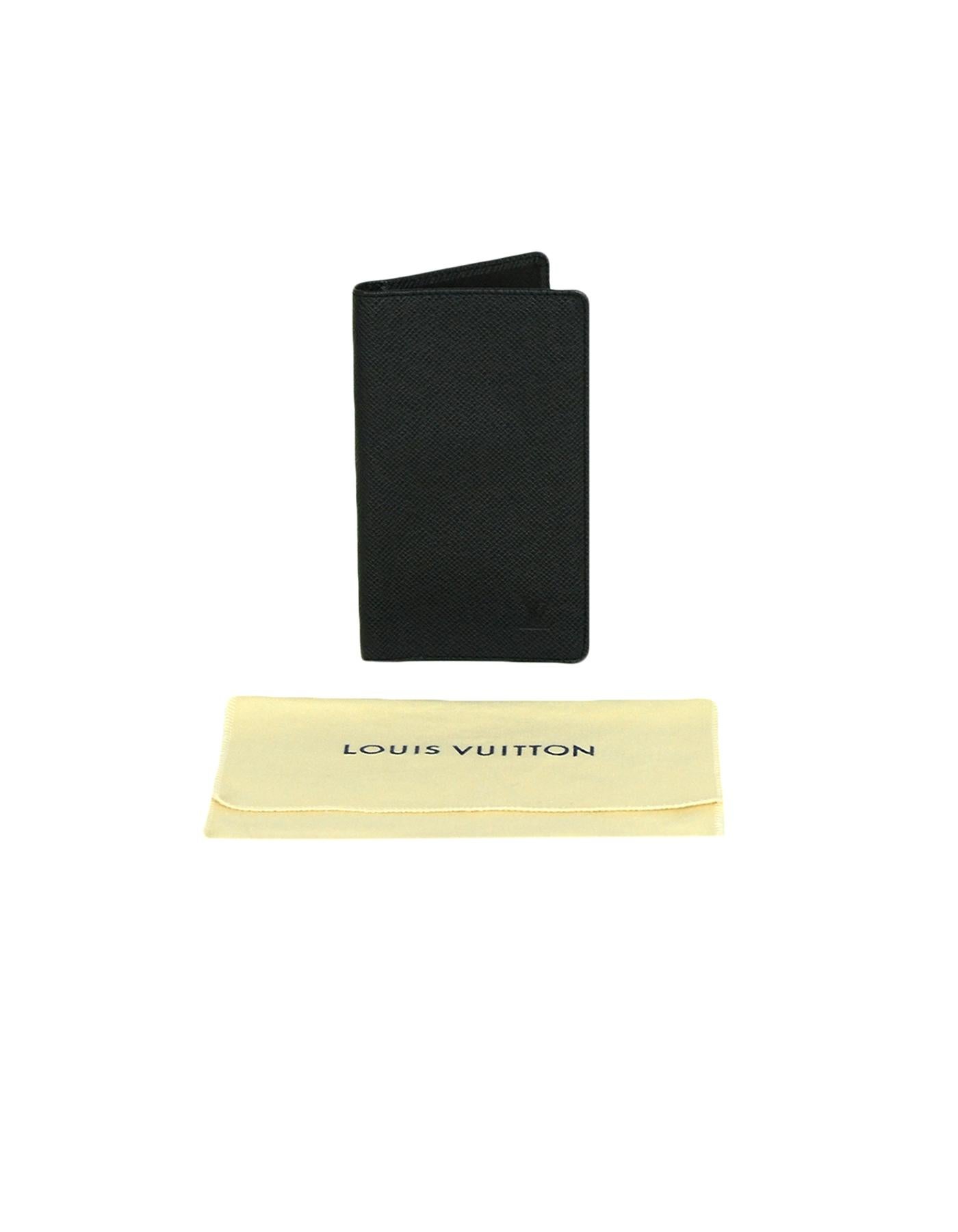 Louis Vuitton Black Taiga Leather Flat Wallet 3