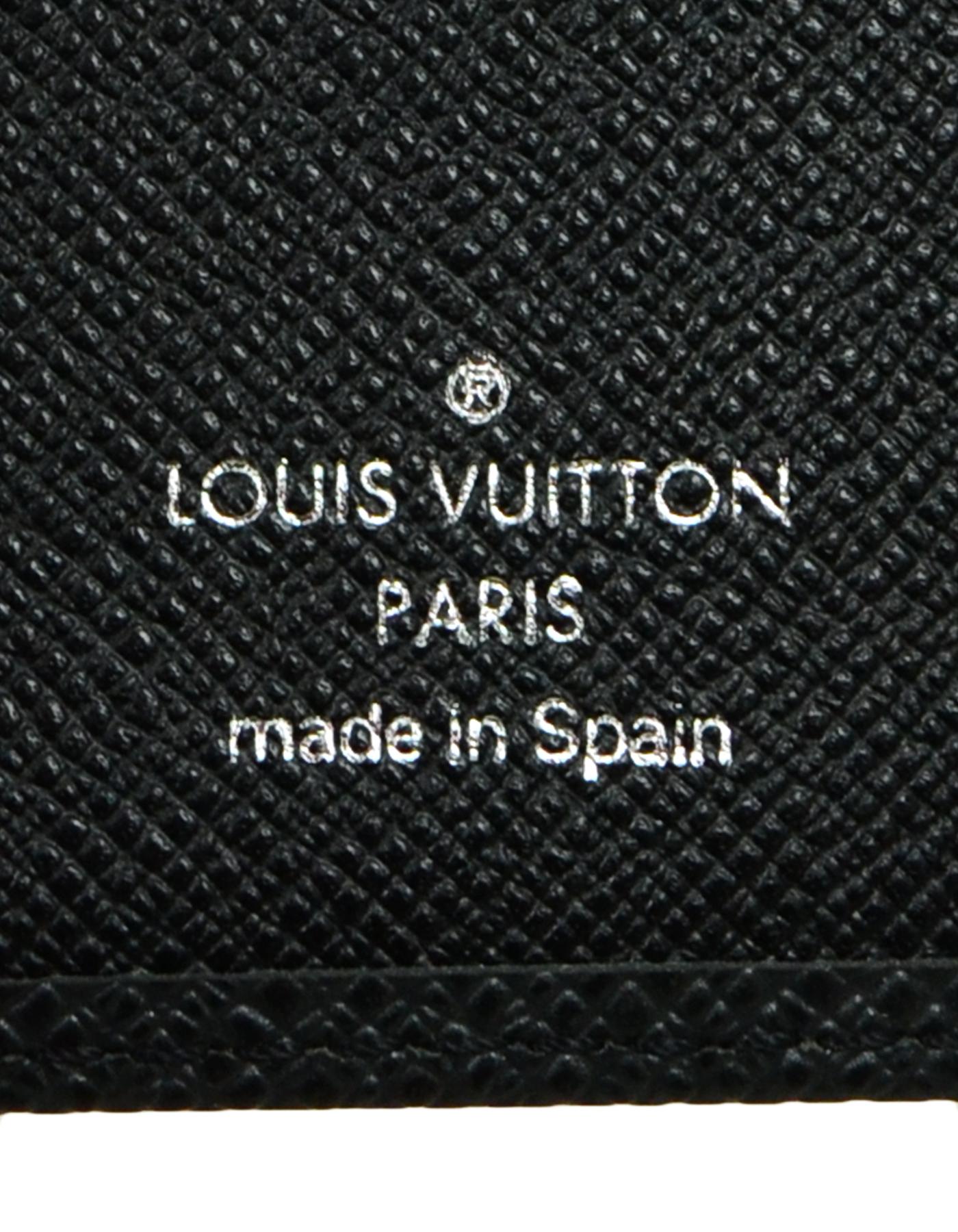Louis Vuitton Black Taiga Leather Flat Wallet 1