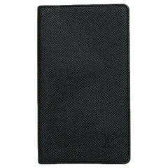 Louis Vuitton Black Taiga Leather Flat Wallet