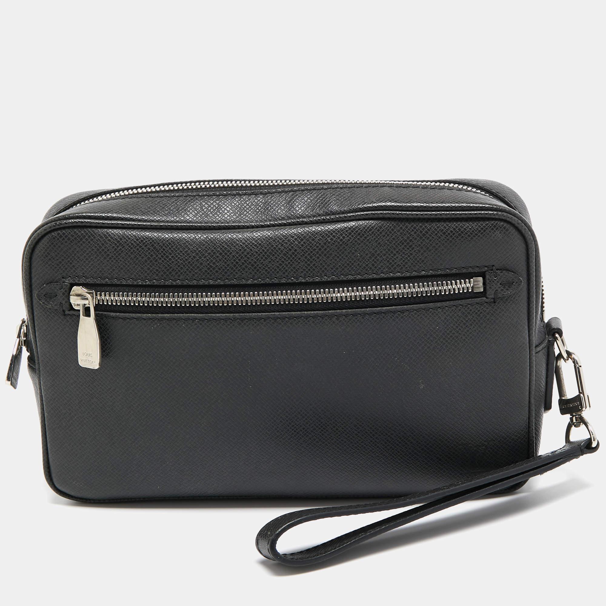 Louis Vuitton Black Taiga Leather Kasai Clutch Bag 10