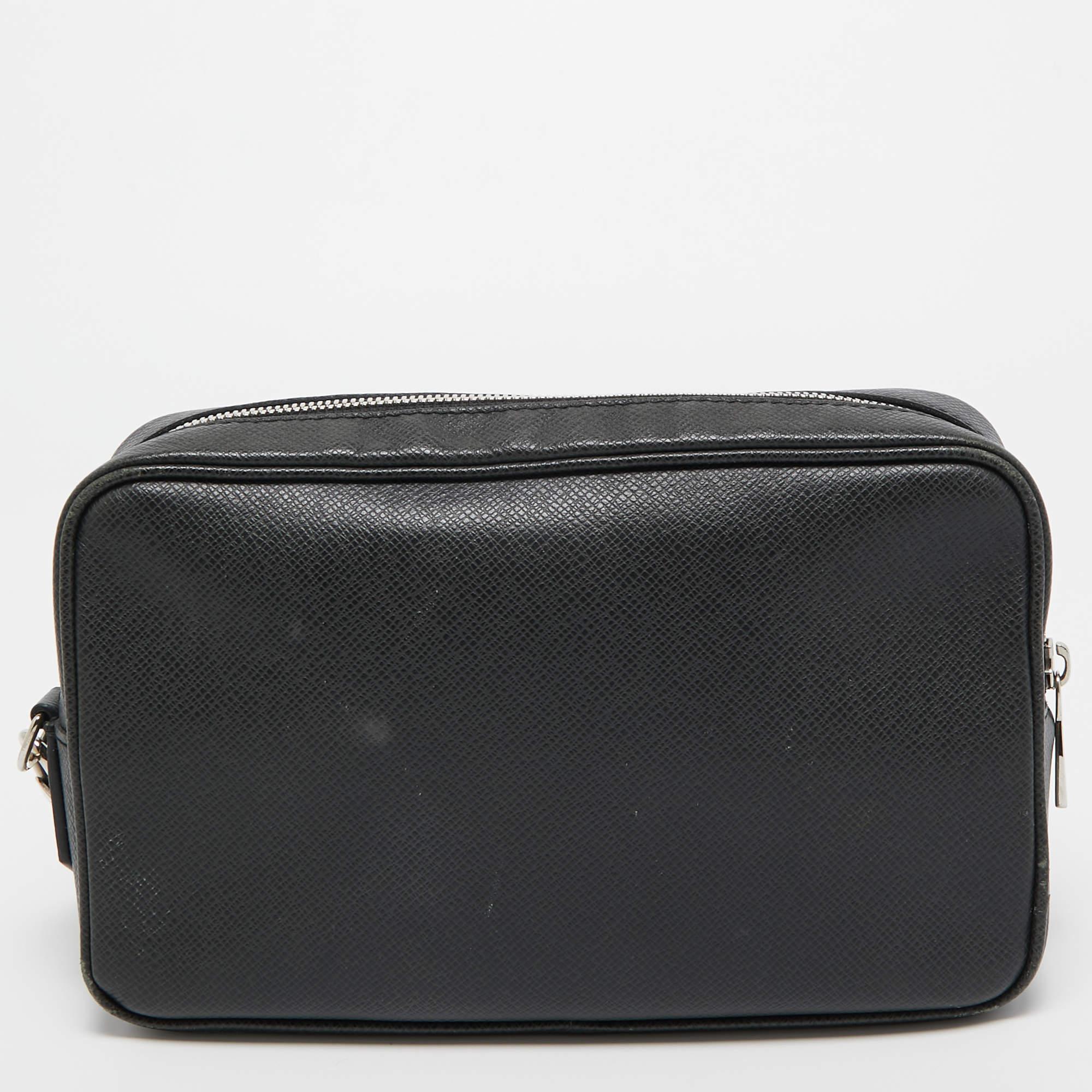 Louis Vuitton Black Taiga Leather Kasai Clutch Bag 13