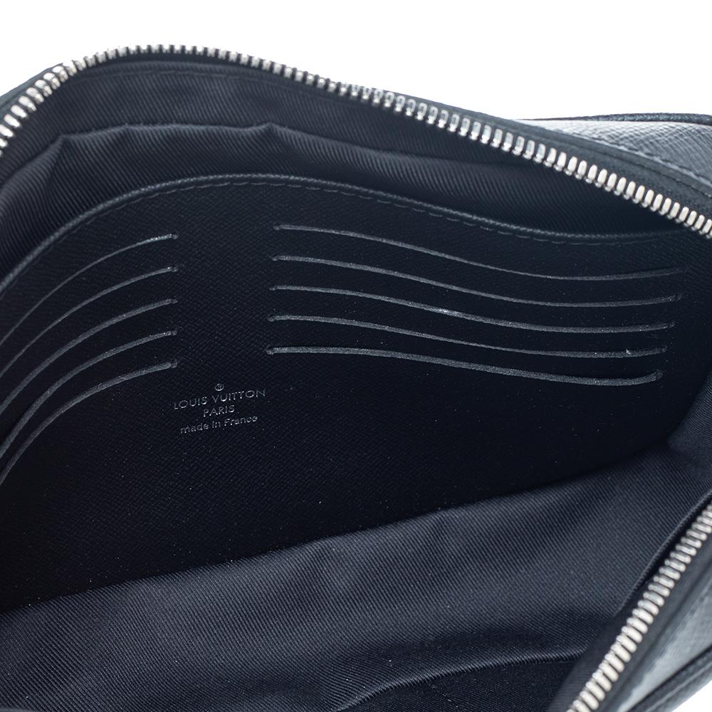 Louis Vuitton Black Taiga Leather Kasai Wristlet Bag 6