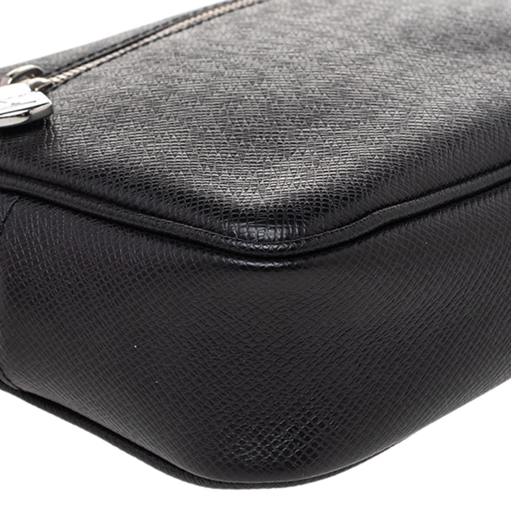 Louis Vuitton Black Taiga Leather Kasai Wristlet Bag 3