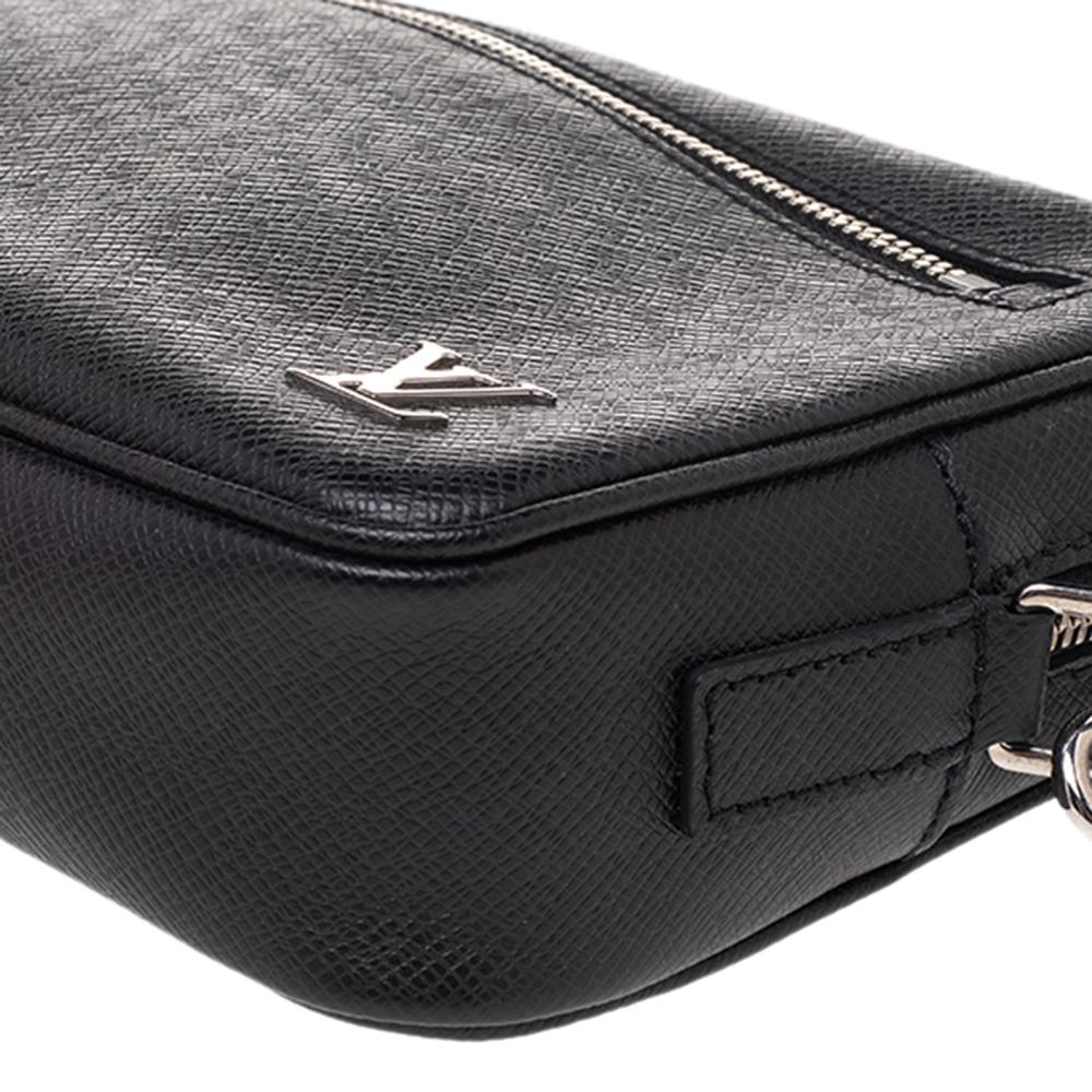 Louis Vuitton Black Taiga Leather Kasai Wristlet Bag 4