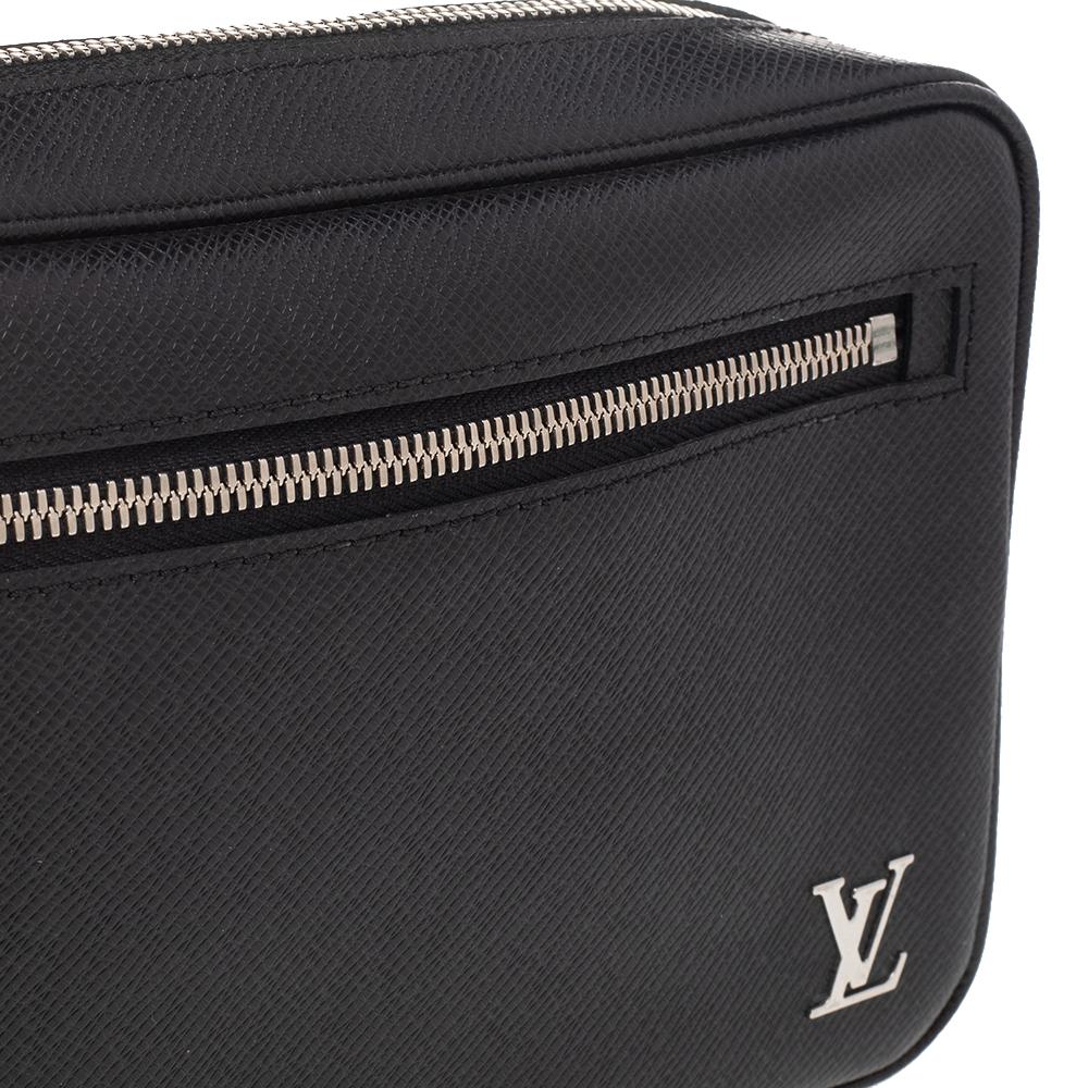 Louis Vuitton Black Taiga Leather Kasai Wristlet Bag 5
