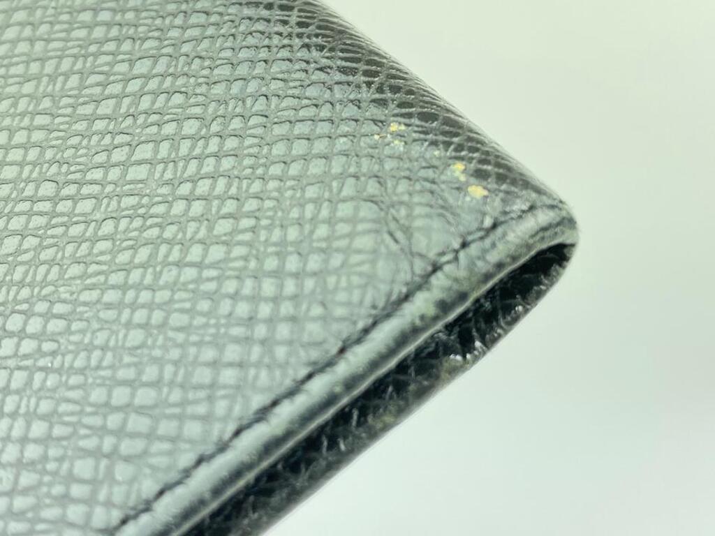 Louis Vuitton Black Taiga Leather Long Bifold Flap Wallet 10ALV102 8