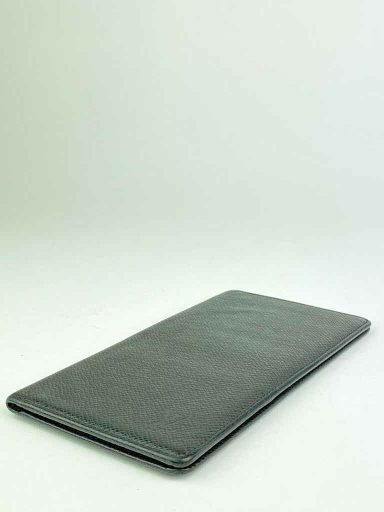 Louis Vuitton Black Taiga Leather Long Bifold Flap Wallet 10ALV102 1