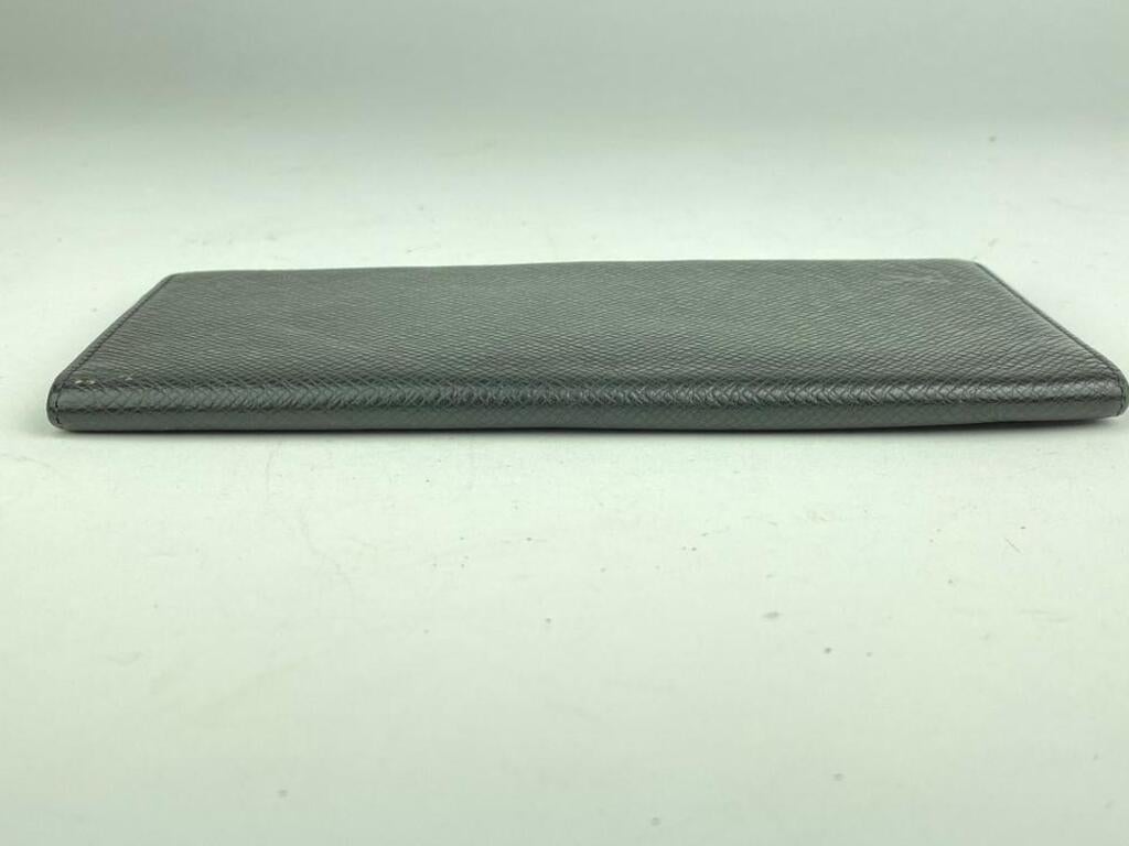Louis Vuitton Black Taiga Leather Long Bifold Flap Wallet 10ALV102 5